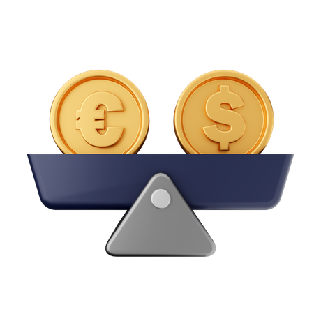 Euro Dollar Balance 3D Icon