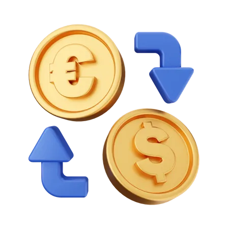 Euro-Dollar-Wechselkurs  3D Icon