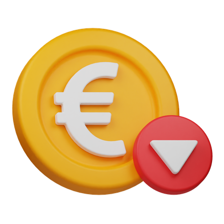 Euro Down  3D Icon