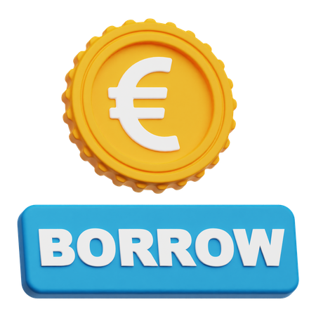 Empréstimo de euros  3D Icon