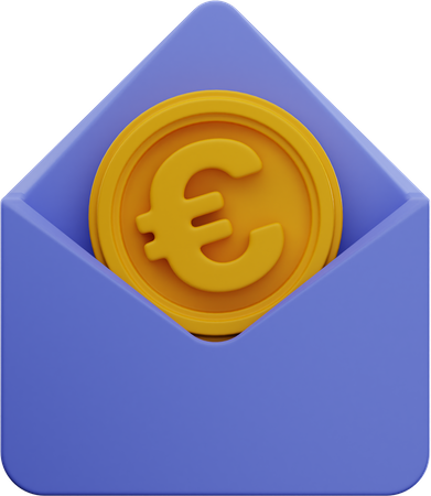Envelope em euros  3D Illustration