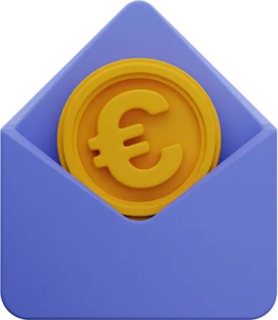 Euro Envelope  3D Illustration