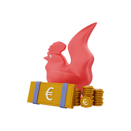 Économies en euros  3D Illustration