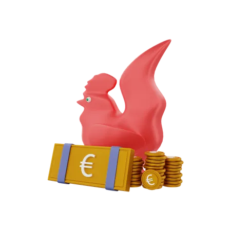 Économies en euros  3D Illustration