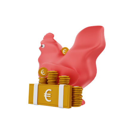 Économies en euros  3D Illustration