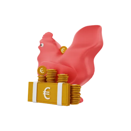 Économies en euros  3D Illustration