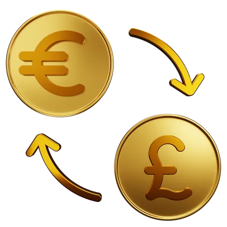 Euro Exchange Pound  3D Illustration