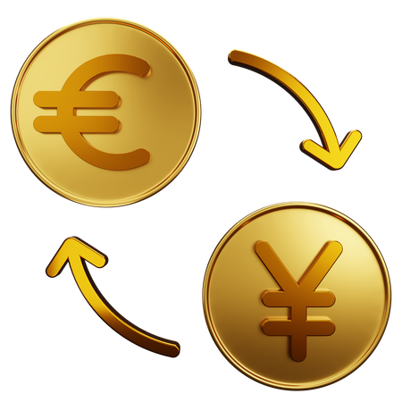 Euro Exchange Yen  3D Illustration