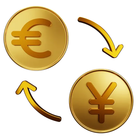 Euro Exchange Yen  3D Illustration