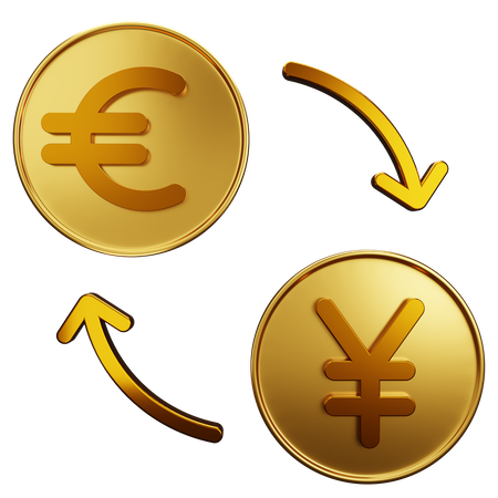 Euro Exchange Yen 3D Illustration