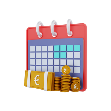 Euro financial calendar  3D Illustration