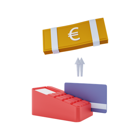 Euro-Geldabhebung  3D Illustration