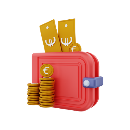 Euro-Geldbörse  3D Illustration