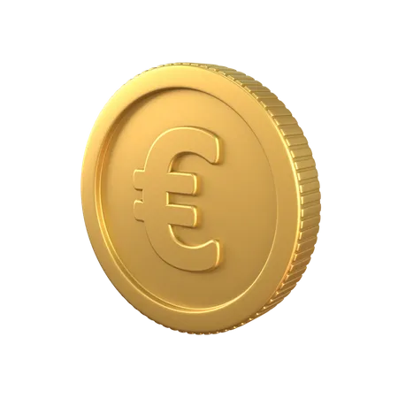 Euro Gold Coin 3D Illustration