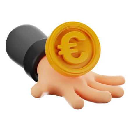 Euro In Hand  3D Icon