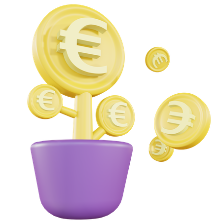 Investimento em euros  3D Illustration