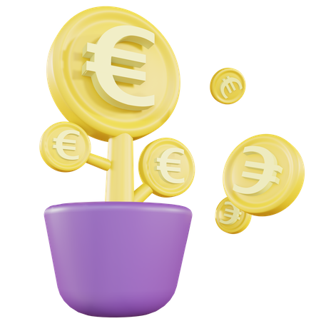 Investissement en euros  3D Illustration