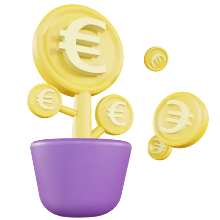 Investissement en euros  3D Illustration