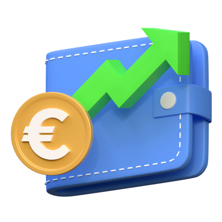 Euro Investment Price Up  3D Icon