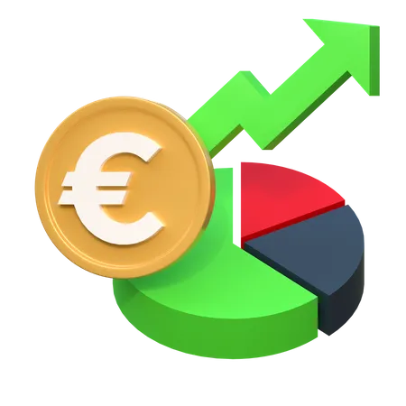 Euro Investment Price Up  3D Icon