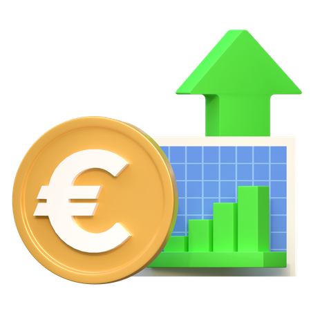 Euro Investment Price Up  3D Icon