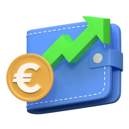 Euro Wallet Money Investment Finance Icon 3 D Illustration 3D Icon
