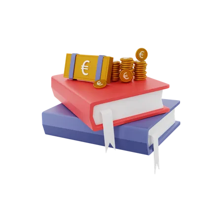Euro knowledge books 3D Illustration