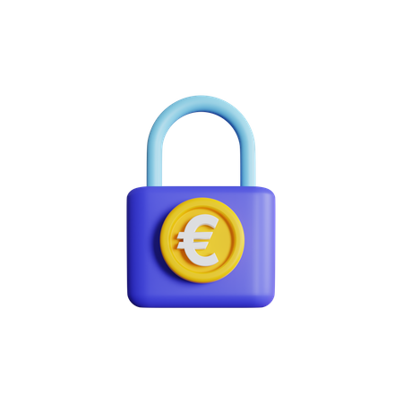 Euro Lock  3D Icon