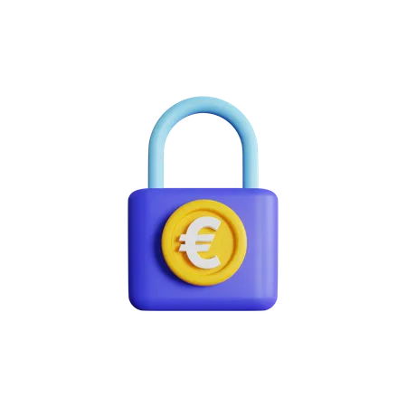 Euro Lock  3D Icon