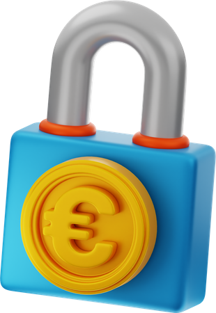 Euro Lock  3D Icon