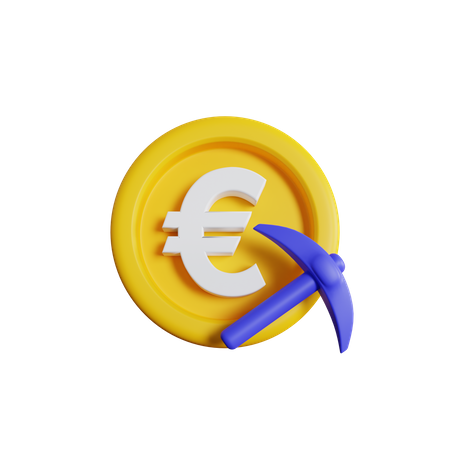 Mineração de euro  3D Icon