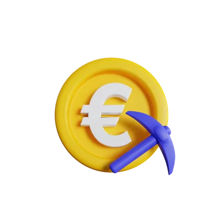 Minería del euro  3D Icon