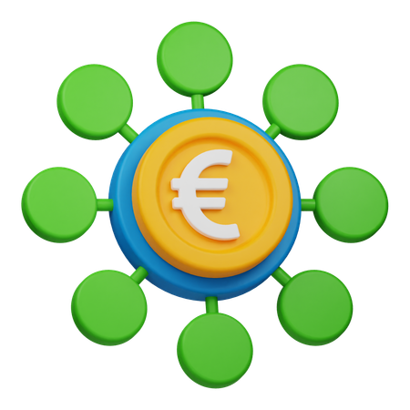 Financiamento coletivo de moedas de euro  3D Icon