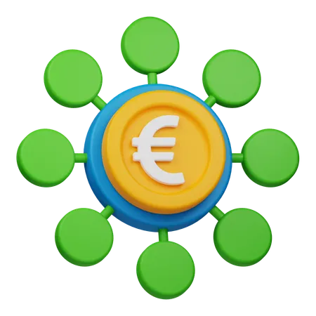 Financiamento coletivo de moedas de euro  3D Icon