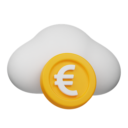 Nuvem de moedas de euro  3D Icon