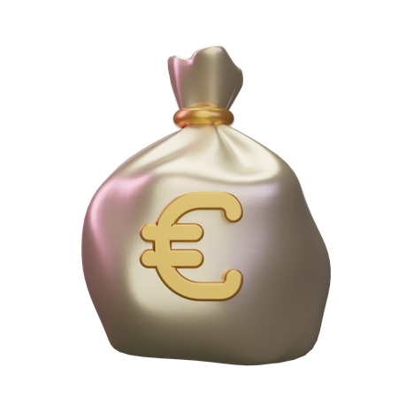 Euro Money Sack  3D Icon