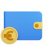 euro money wallet 3d logo