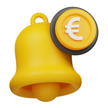 Benachrichtigung über Euromünzen  3D Icon