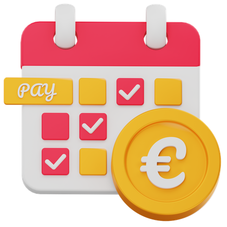 Zahlungsdatum für Euromünzen  3D Icon