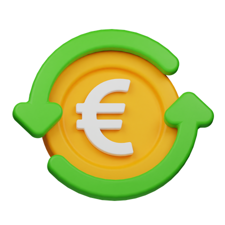 Euro-Münzfluss  3D Icon