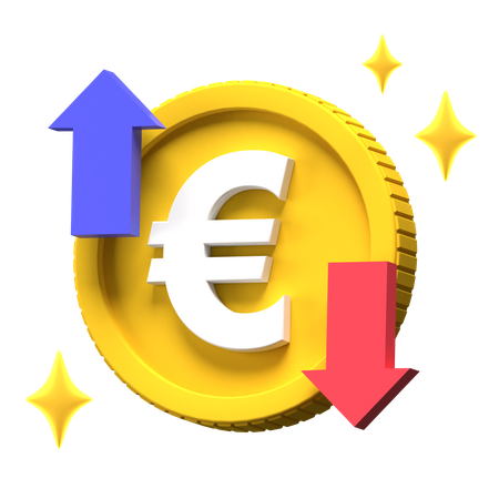 Negociação em euros  3D Illustration