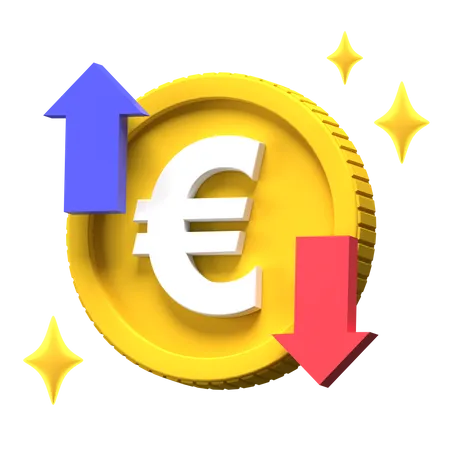 Negociação em euros  3D Illustration