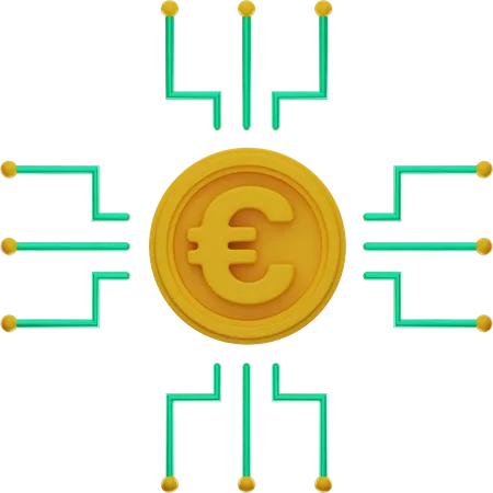 Euro Network  3D Illustration