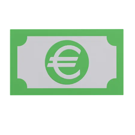 Euro Paper Money Currency 3 D Icon Illustration With Transparent Background 3D Icon
