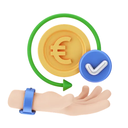 Euro Payment Done  3D Illustration