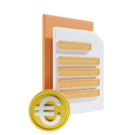 Euro Payment File Icon 3D Icon