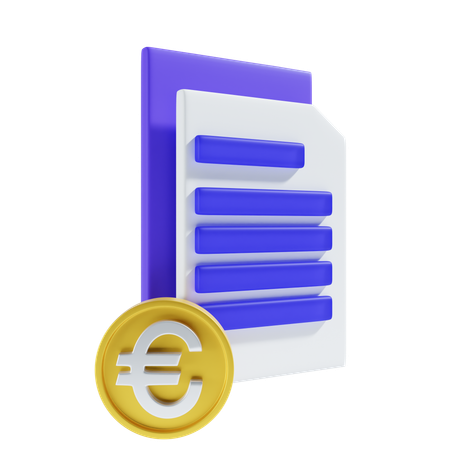 Euro payment file  3D Icon