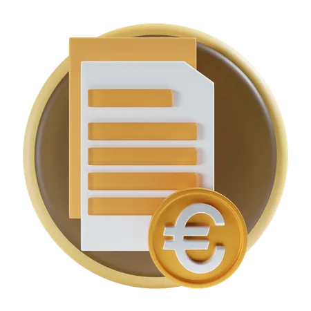 Euro Payment File Icon 3D Icon