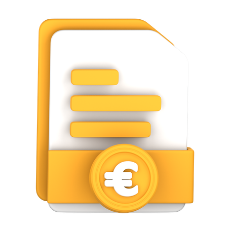 Euro Payment File  3D Icon