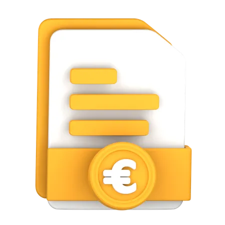 Euro Payment File  3D Icon